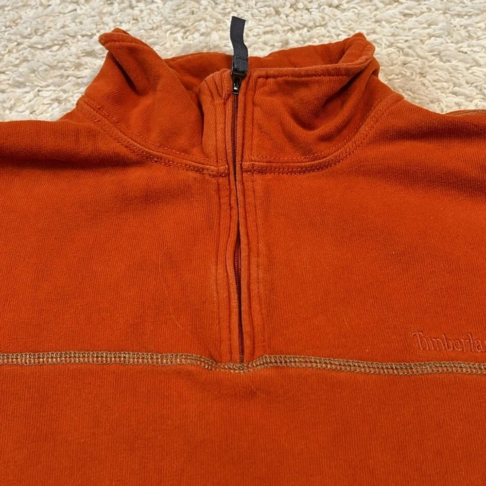 TIMBERLAND L burnt orange pullover 3/4 zip jacket or sweatshirt
